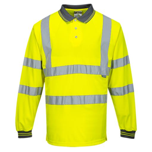 Portwest Hi-Vis Polo Shirt Long Sleeve