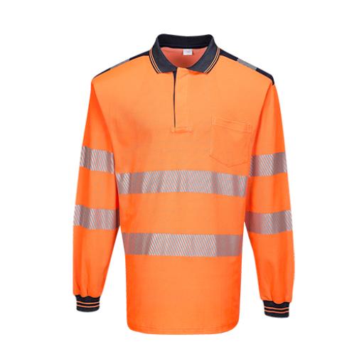 Portwest PW3 Hi-Vis Polo Shirt Long Sleeved