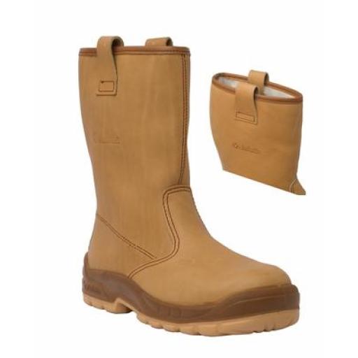 Jallatte Jalfrigg Tan Leather Rigger Boot, with Composite Toe Caps and Midsole METAL FREE