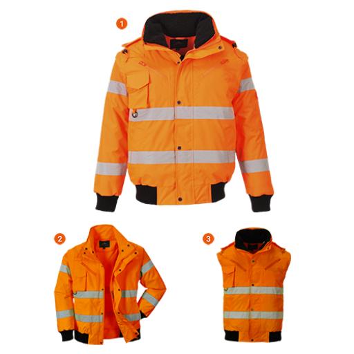 Portwest Hi-Vis 3 in 1 Bomber Jacket