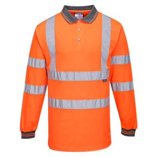 Portwest Hi-Vis Polo Shirt Long Sleeve