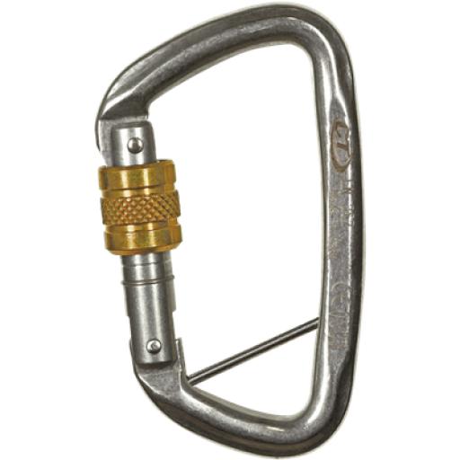 D-shape Stainless Steel Screwgate Carabiner with Captive Pin