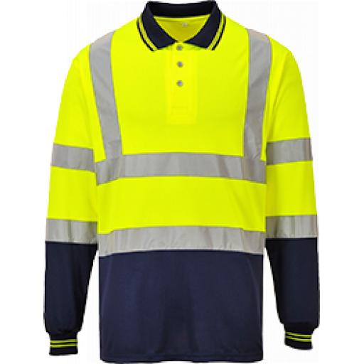 Portwest Two-Tone Long Sleeved Polo