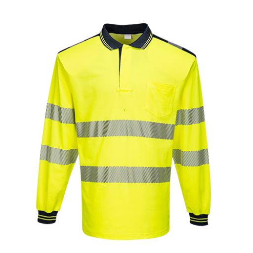 Portwest PW3 Hi-Vis Polo Shirt Long Sleeved