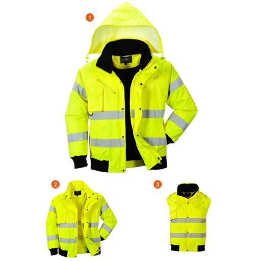 Portwest Hi-Vis 3 in 1 Bomber Jacket